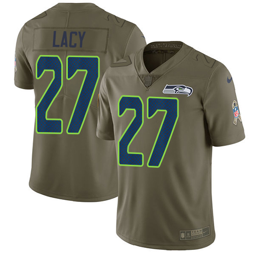 Nike Seahawks #27 Eddie Lacy Olive Men's Stitched NFL Limited Salute to Service Jersey - Click Image to Close
